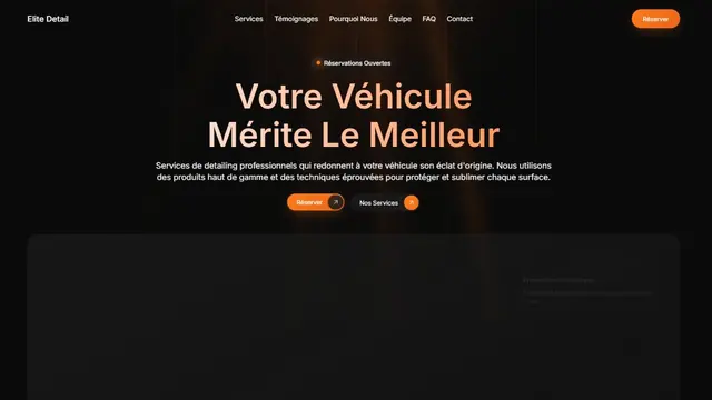 Aperçu de la page d'accueil de Elite Detail