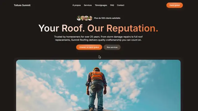 Aperçu de la page d'accueil de Summit Roofing